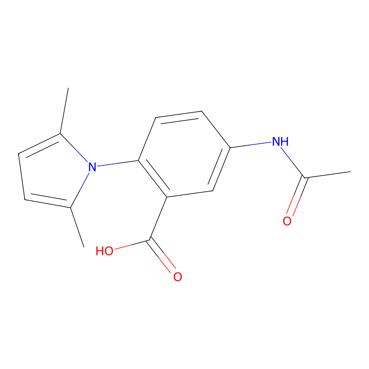 5-(acetylamino)-2-(2,5-dimethyl-1H-pyrrol-1-yl)benzoic acid molecular structure, CAS 332898-63-2