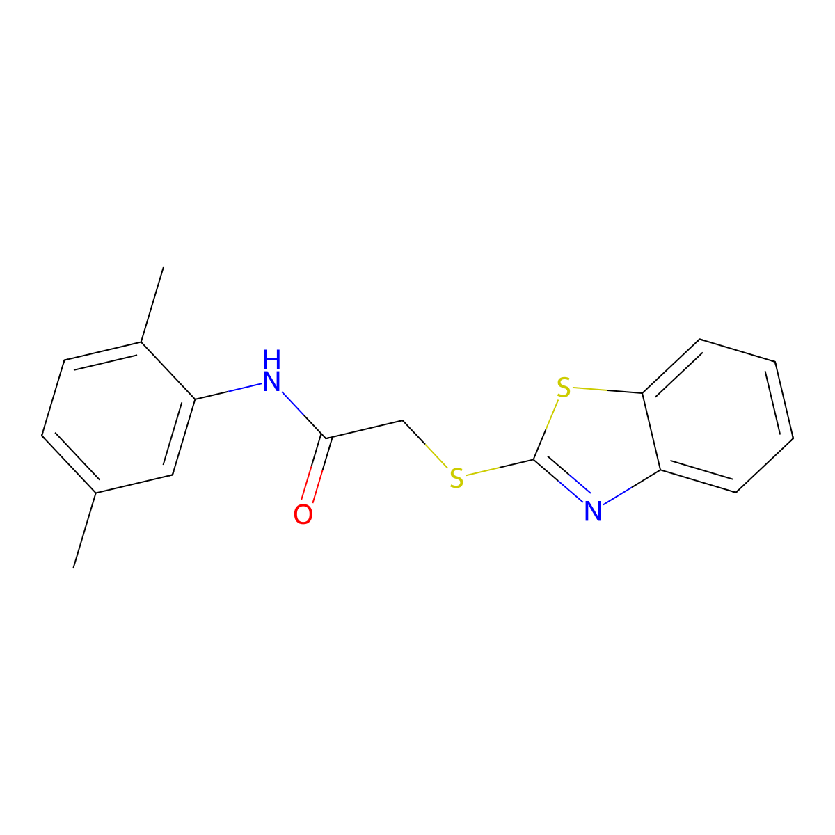 2-(1,3-benzothiazol-2-ylsulfanyl)-N-(2,5-dimethylphenyl)acetamide molecular structure, CAS 332898-67-6