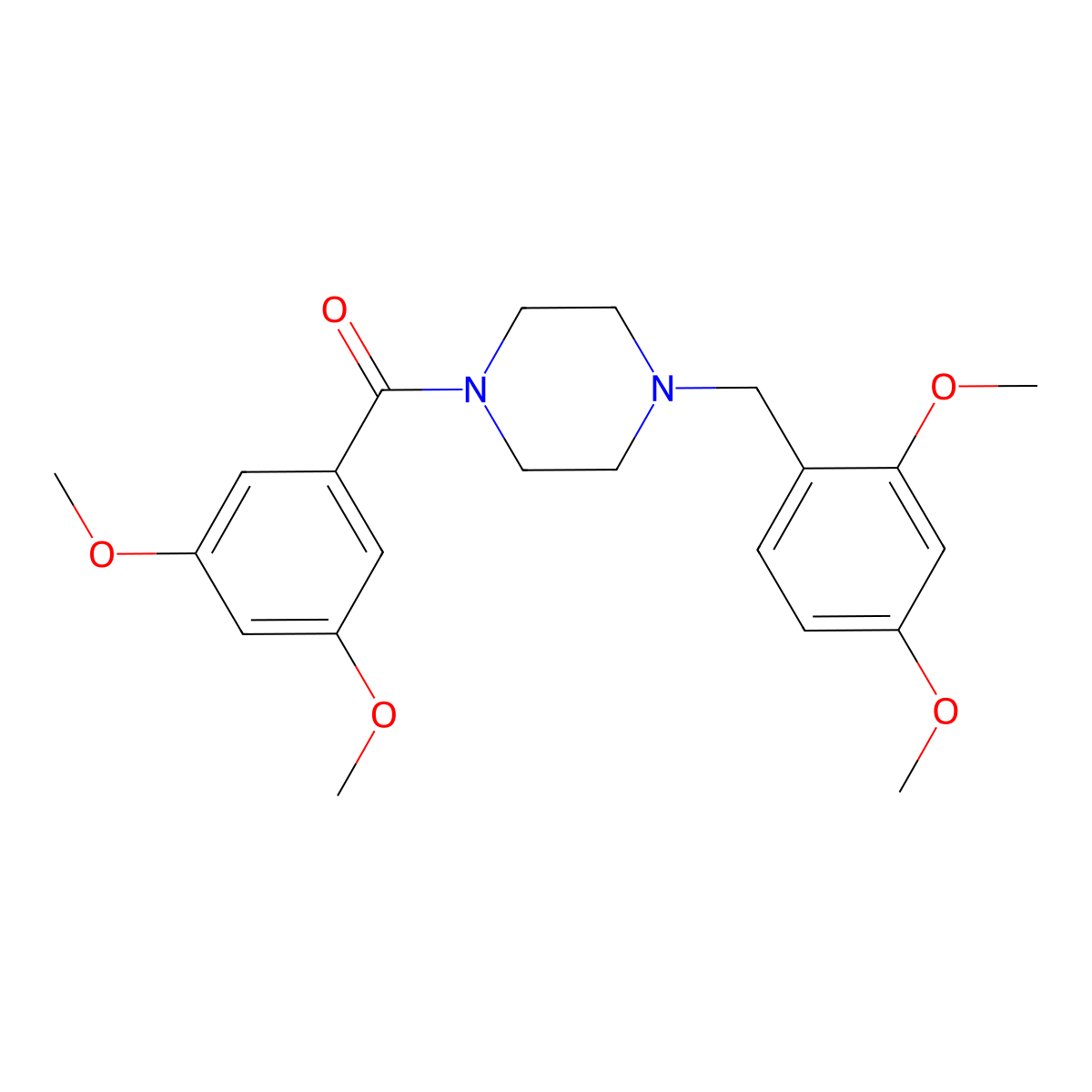 1-(3,5-Dimethoxybenzoyl)-4-(2,4-dimethoxybenzyl)piperazine molecular structure, CAS 332899-11-3