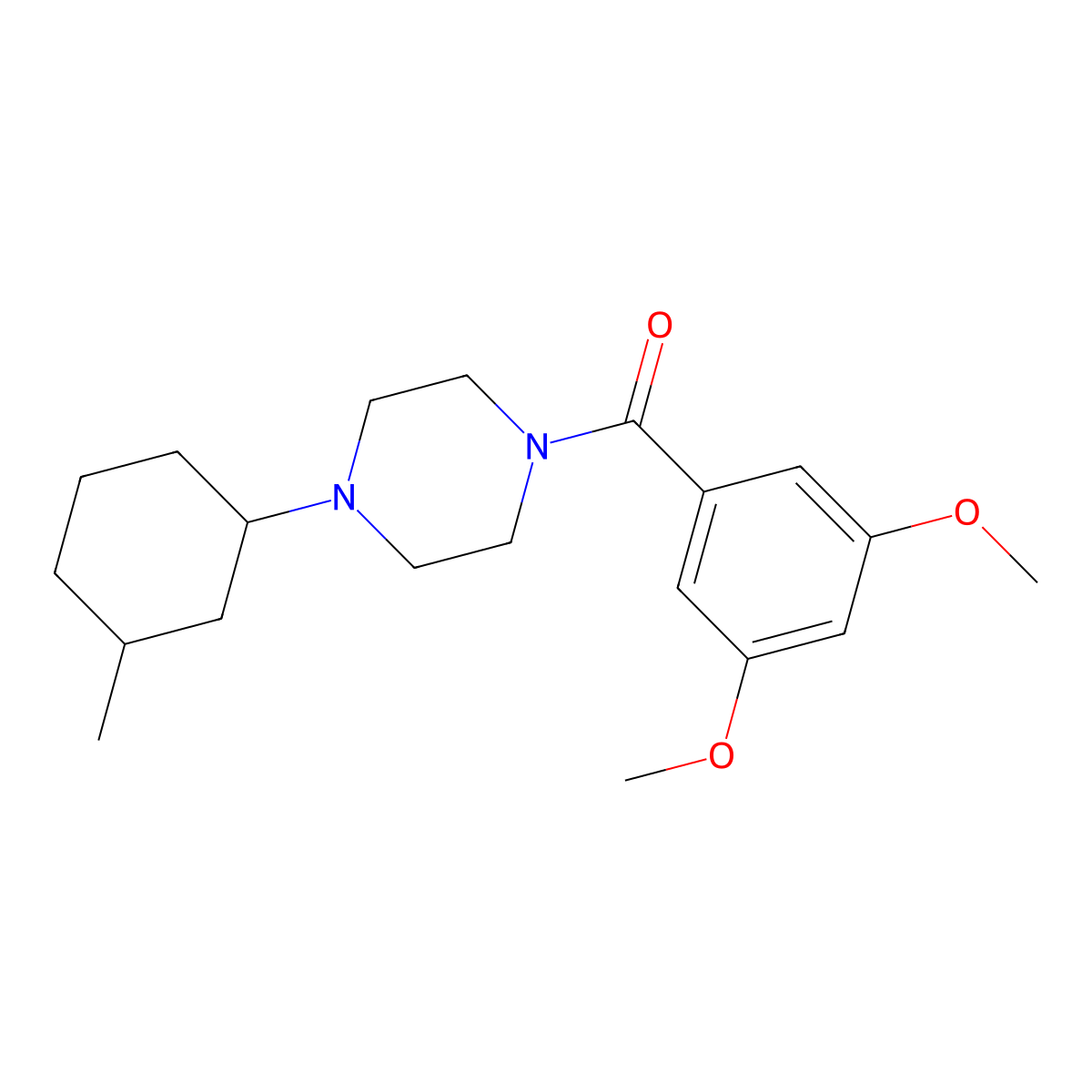 1-(3,5-Dimethoxybenzoyl)-4-(3-methylcyclohexyl)piperazine molecular structure, CAS 332899-12-4