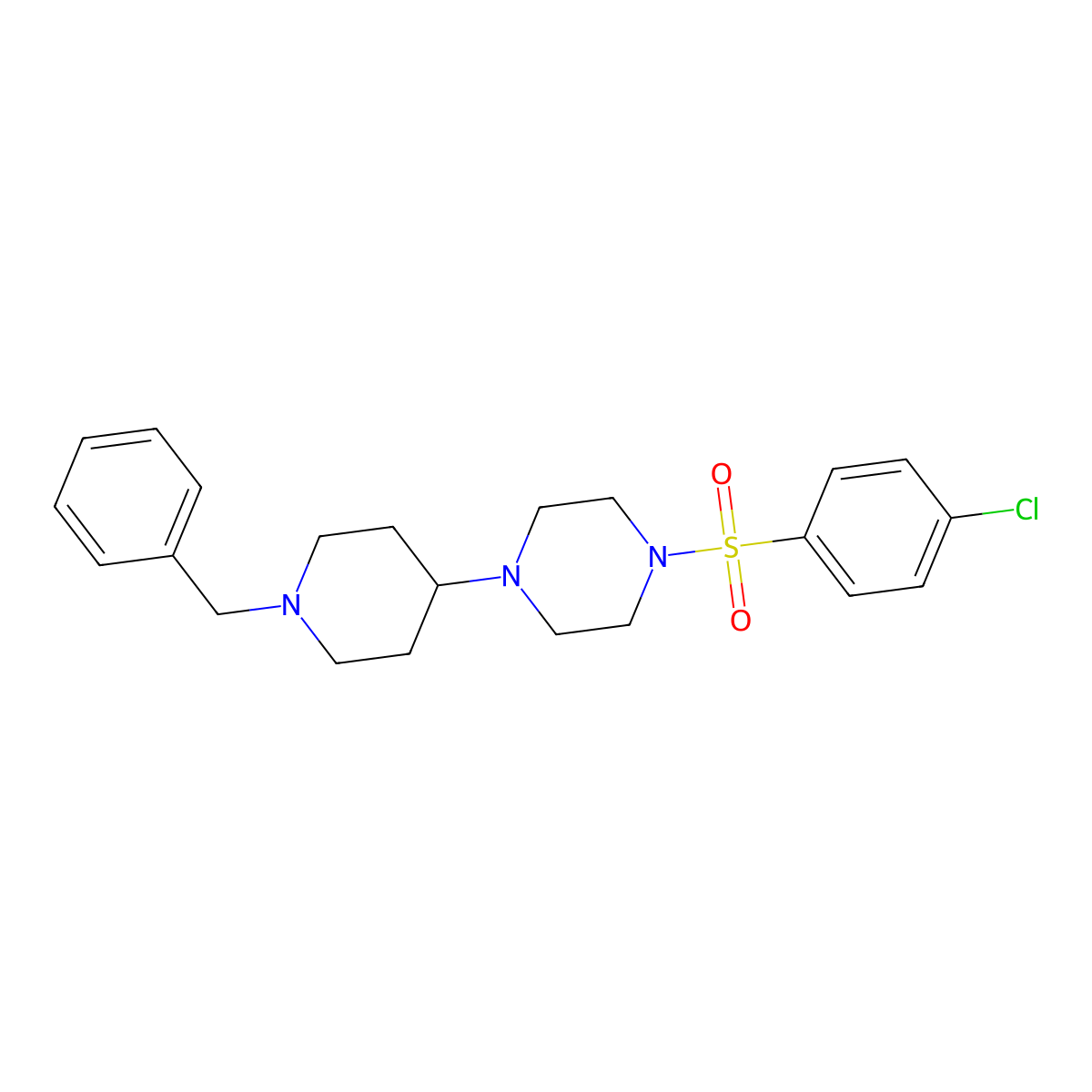 1-(1-Benzyl-piperidin-4-yl)-4-(4-chloro-benzenesulfonyl)-piperazine molecular structure, CAS 332899-26-0