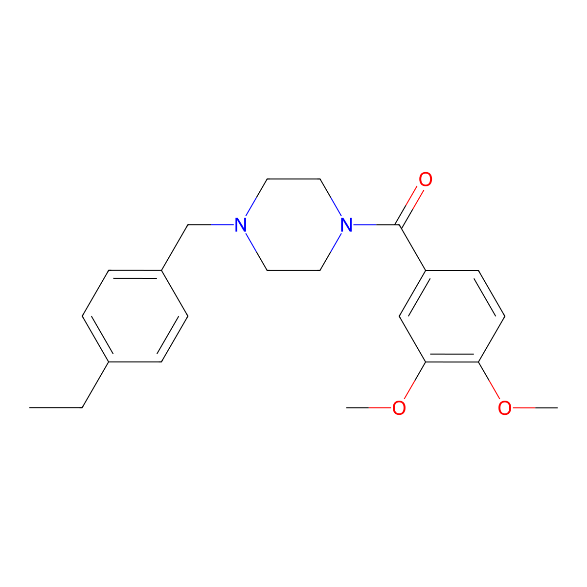 (3,4-Dimethoxyphenyl)-[4-[(4-ethylphenyl)methyl]piperazin-1-yl]methanone molecular structure, CAS 332899-43-1
