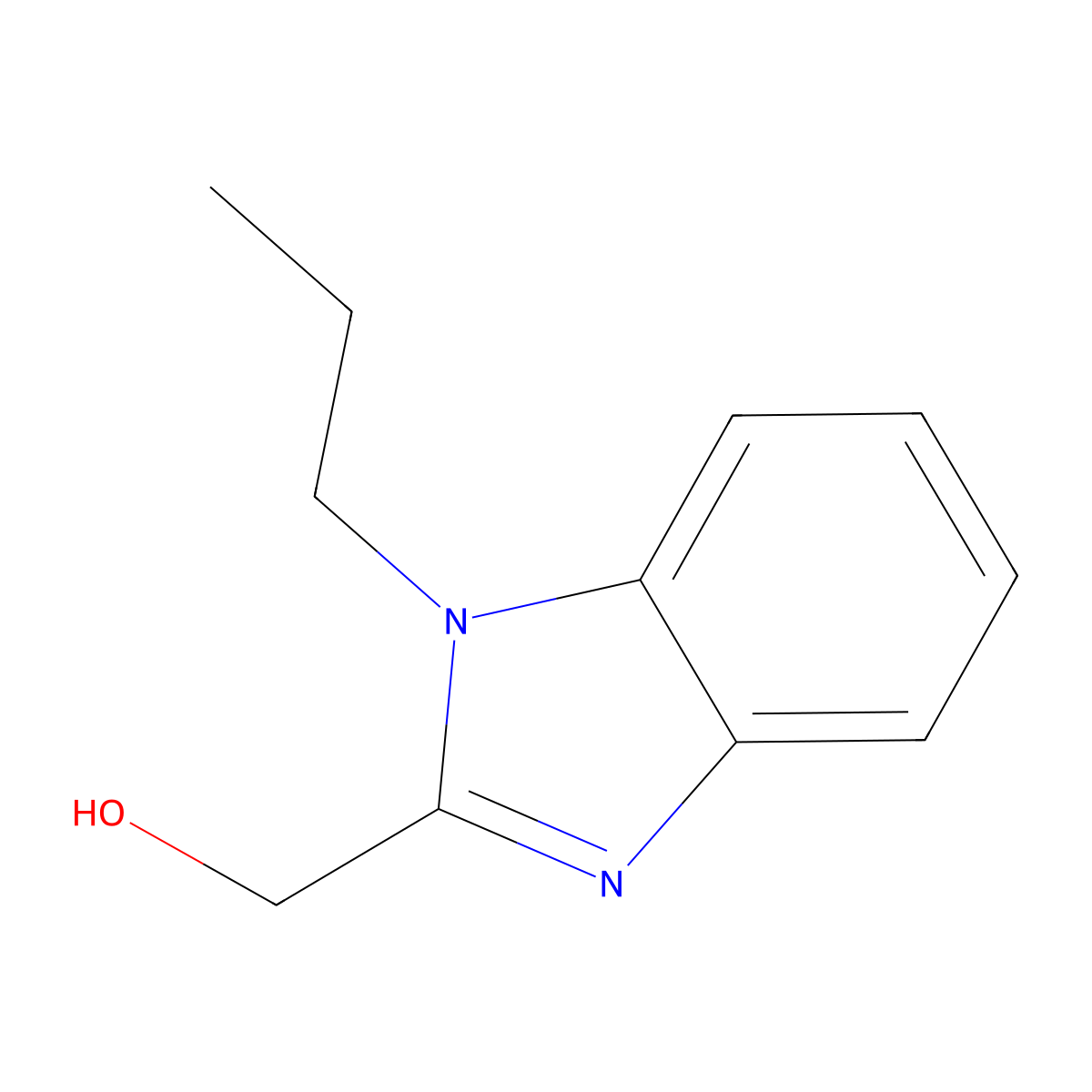 (1-propyl-1H-benzimidazol-2-yl)methanol molecular structure, CAS 332899-55-5