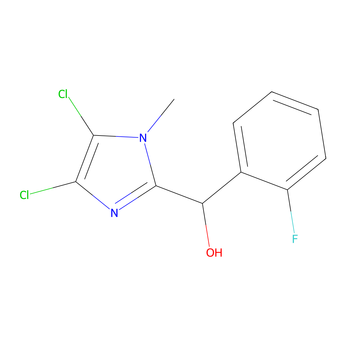 (4,5-Dichloro-1-methylimidazol-2-yl)-(2-fluorophenyl)methanol molecular structure, CAS 332899-56-6