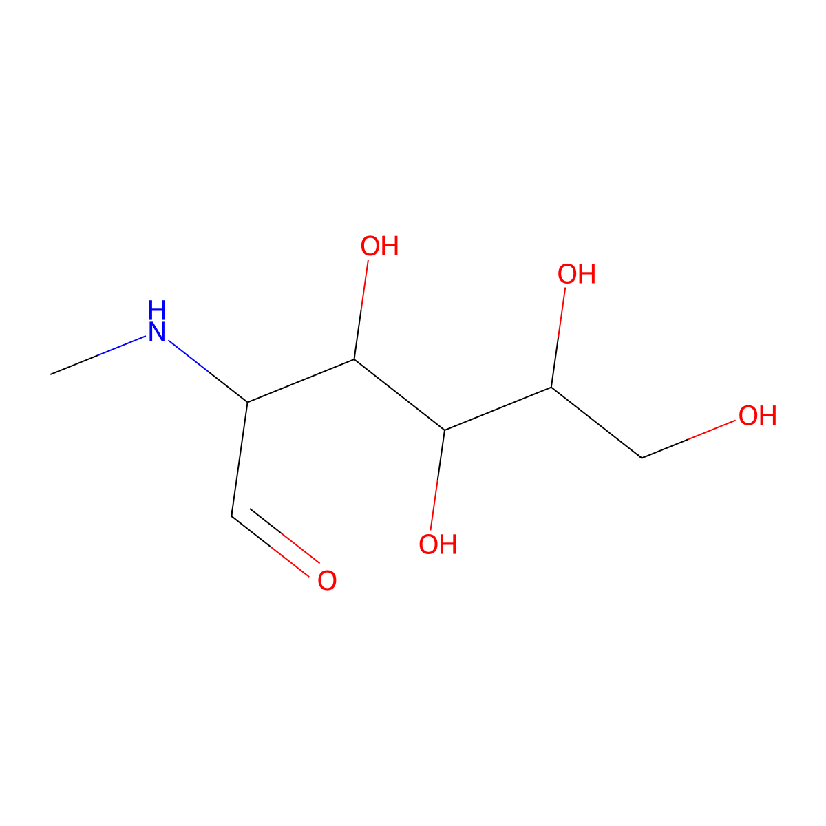 N-Methylglucosamine molecular structure, CAS 3329-30-4