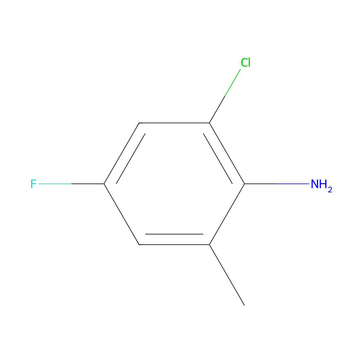 2-Chloro-4-fluoro-6-methylaniline molecular structure, CAS 332903-47-6