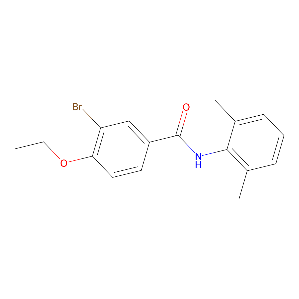 3-bromo-N-(2,6-dimethylphenyl)-4-ethoxybenzamide molecular structure, CAS 332904-04-8