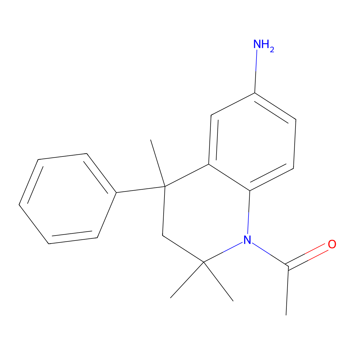 1-(6-amino-2,2,4-trimethyl-4-phenyl-3,4-dihydroquinolin-1(2H)-yl)ethanone molecular structure, CAS 332904-33-3