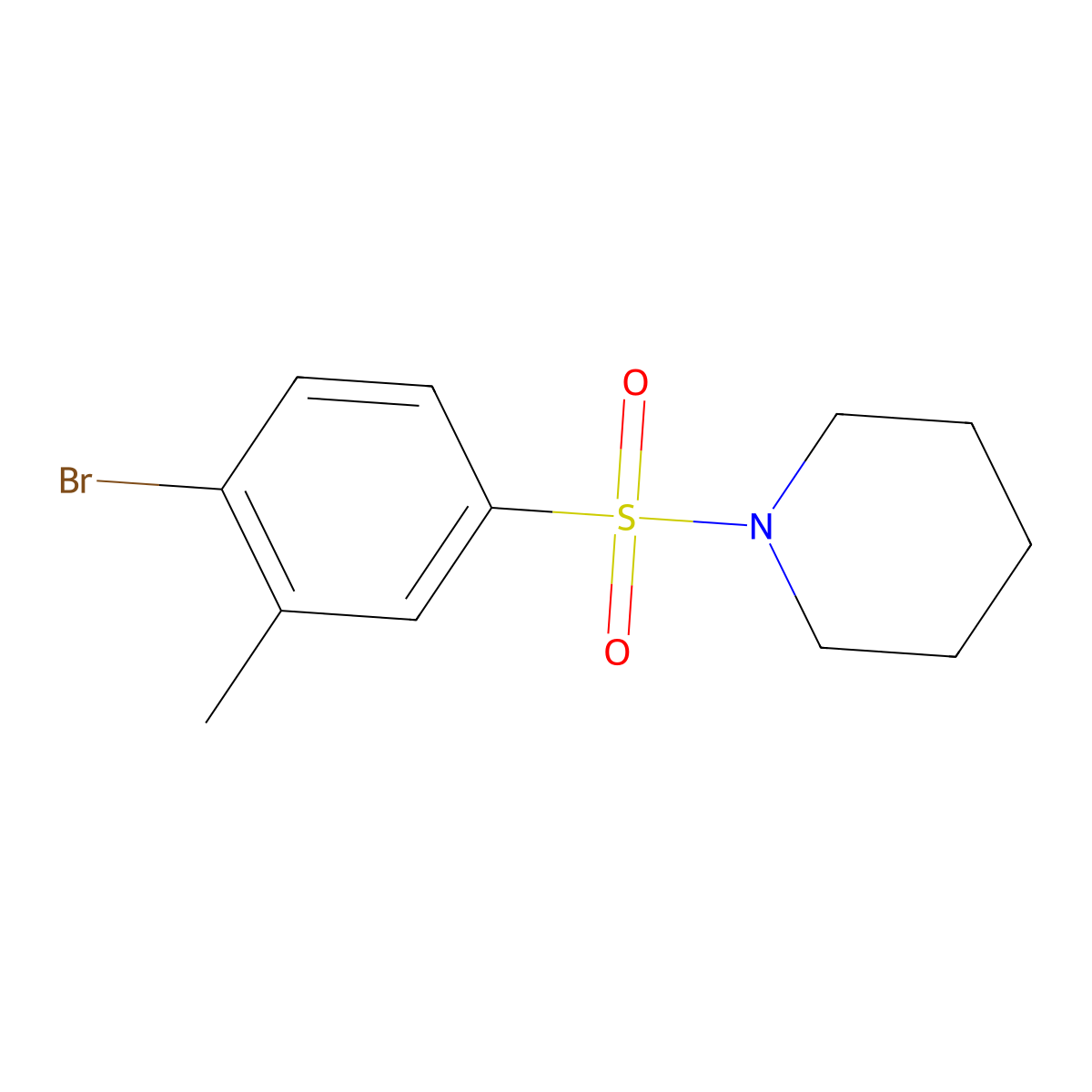 1-(4-Bromo-3-methylphenylsulfonyl)piperidine molecular structure, CAS 332906-22-6
