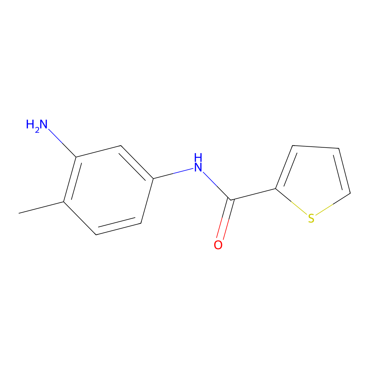 N-(3-amino-4-methylphenyl)thiophene-2-carboxamide molecular structure, CAS 332906-72-6
