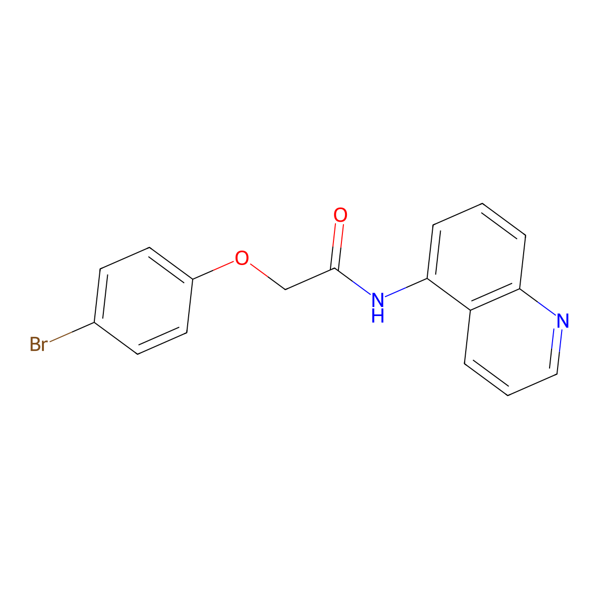 2-(4-bromophenoxy)-N-quinolin-5-ylacetamide molecular structure, CAS 332906-86-2