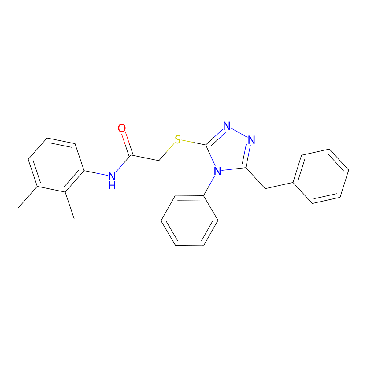 2-((5-Benzyl-4-phenyl-4H-1,2,4-triazol-3-yl)thio)-N-(2,3-dimethylphenyl)acetamide molecular structure, CAS 332907-32-1