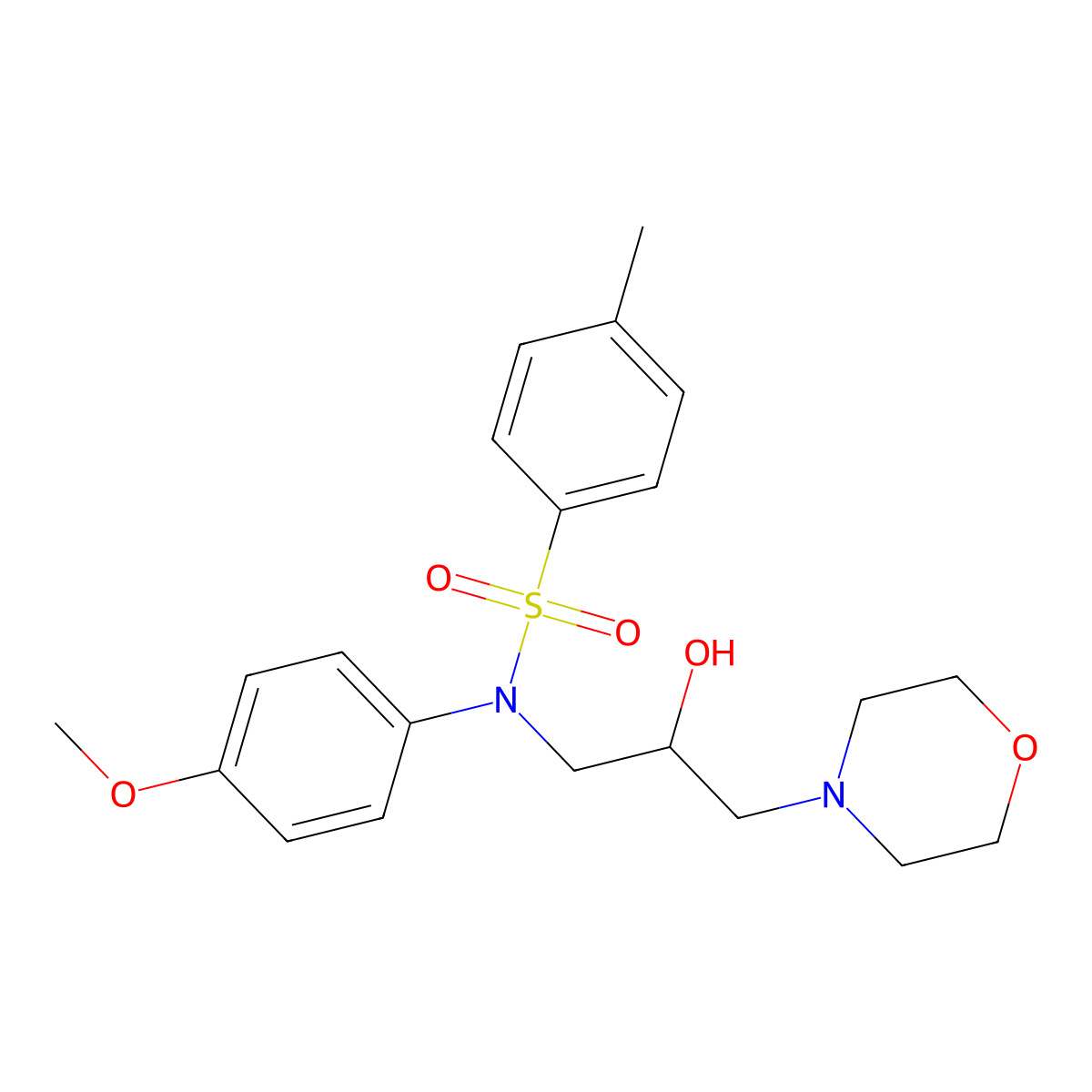 N-(2-hydroxy-3-morpholin-4-ylpropyl)-N-(4-methoxyphenyl)-4-methylbenzenesulfonamide molecular structure, CAS 332907-74-1