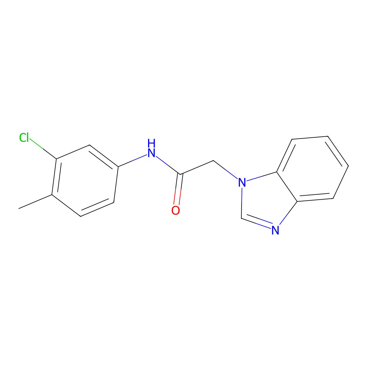 2-(1H-benzimidazol-1-yl)-N-(3-chloro-4-methylphenyl)acetamide molecular structure, CAS 332908-87-9