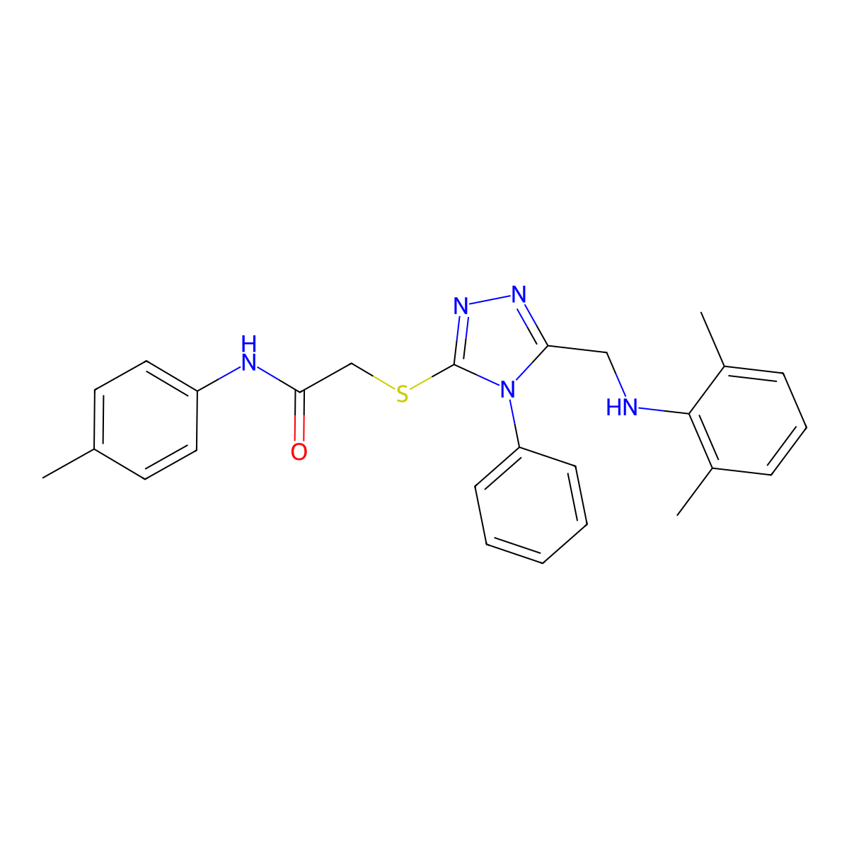 2-({5-[(2,6-Dimethylanilino)methyl]-4-phenyl-4H-1,2,4-triazol-3-YL}sulfanyl)-N-(4-methylphenyl)acetamide molecular structure, CAS 332909-34-9