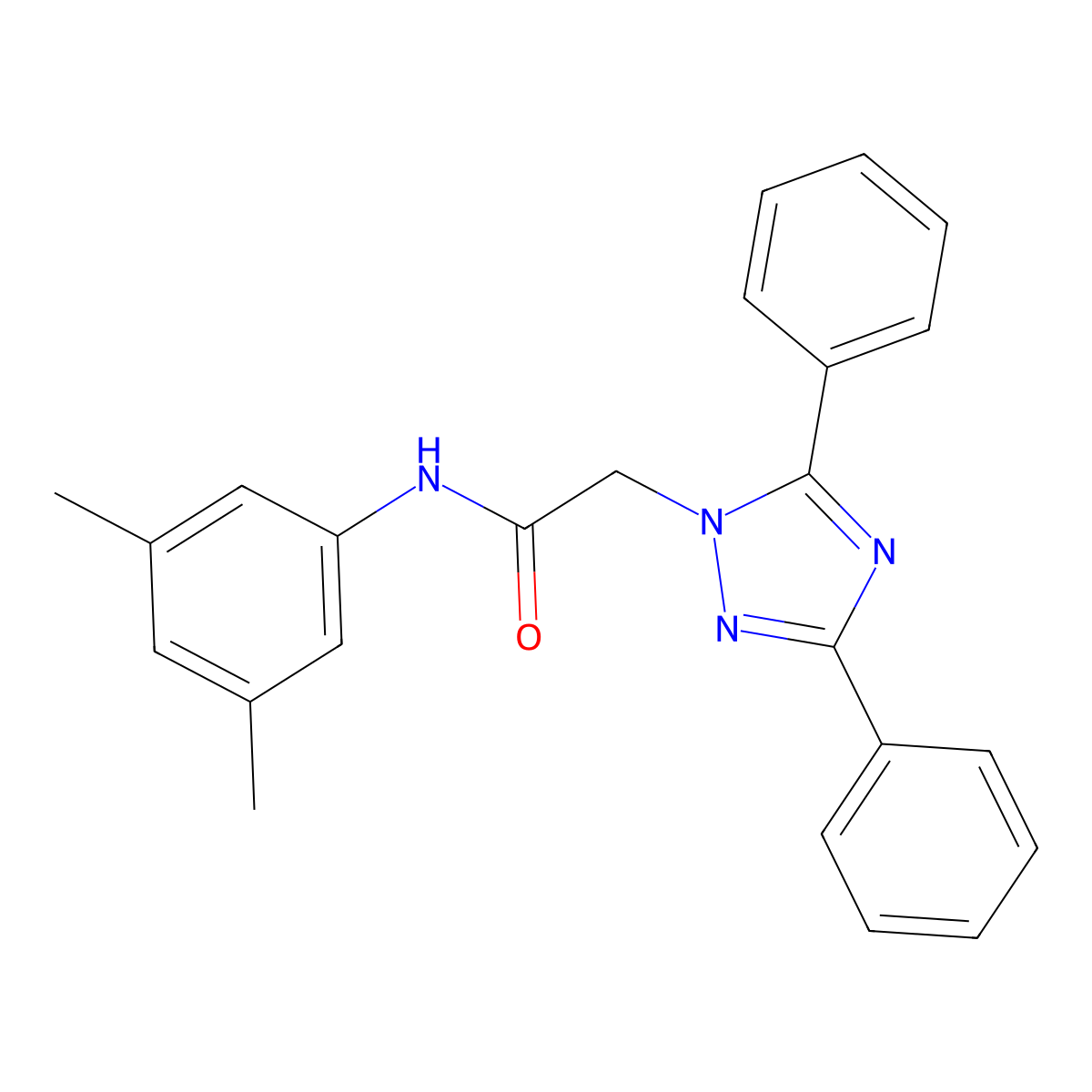 N-(3,5-dimethylphenyl)-2-(3,5-diphenyl-1H-1,2,4-triazol-1-yl)acetamide molecular structure, CAS 332909-46-3