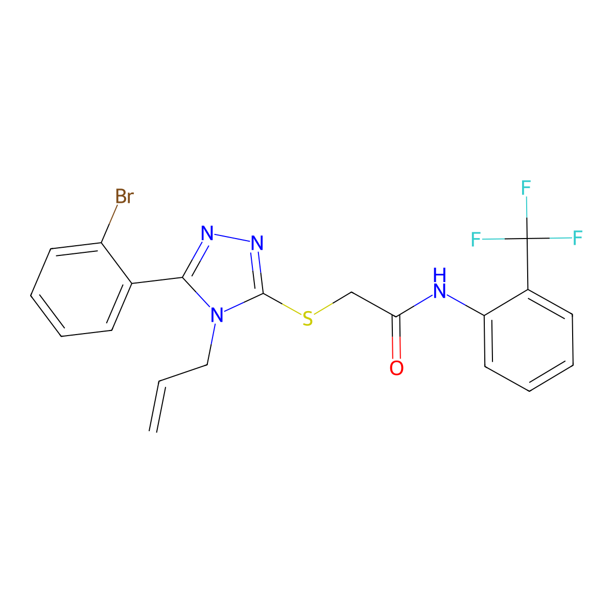 2-((4-Allyl-5-(2-bromophenyl)-4H-1,2,4-triazol-3-yl)thio)-N-(2-(trifluoromethyl)phenyl)acetamide molecular structure, CAS 332910-82-4