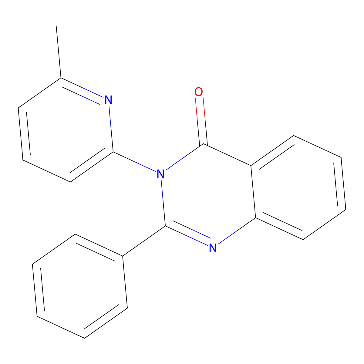 3-(6-Methylpyridin-2-yl)-2-phenylquinazolin-4-one molecular structure, CAS 332911-20-3