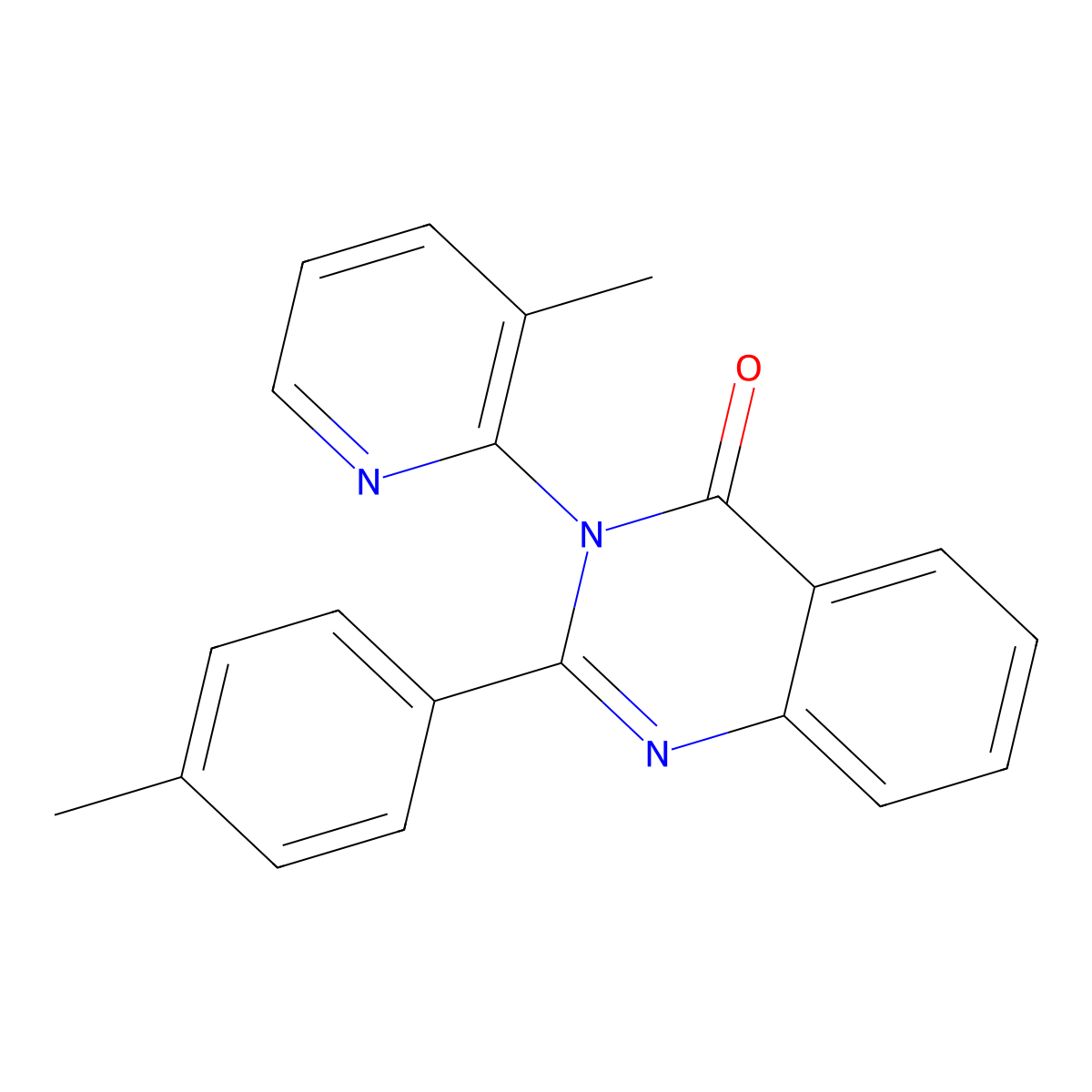 2-(4-Methylphenyl)-3-(3-methylpyridin-2-yl)quinazolin-4-one molecular structure, CAS 332911-23-6
