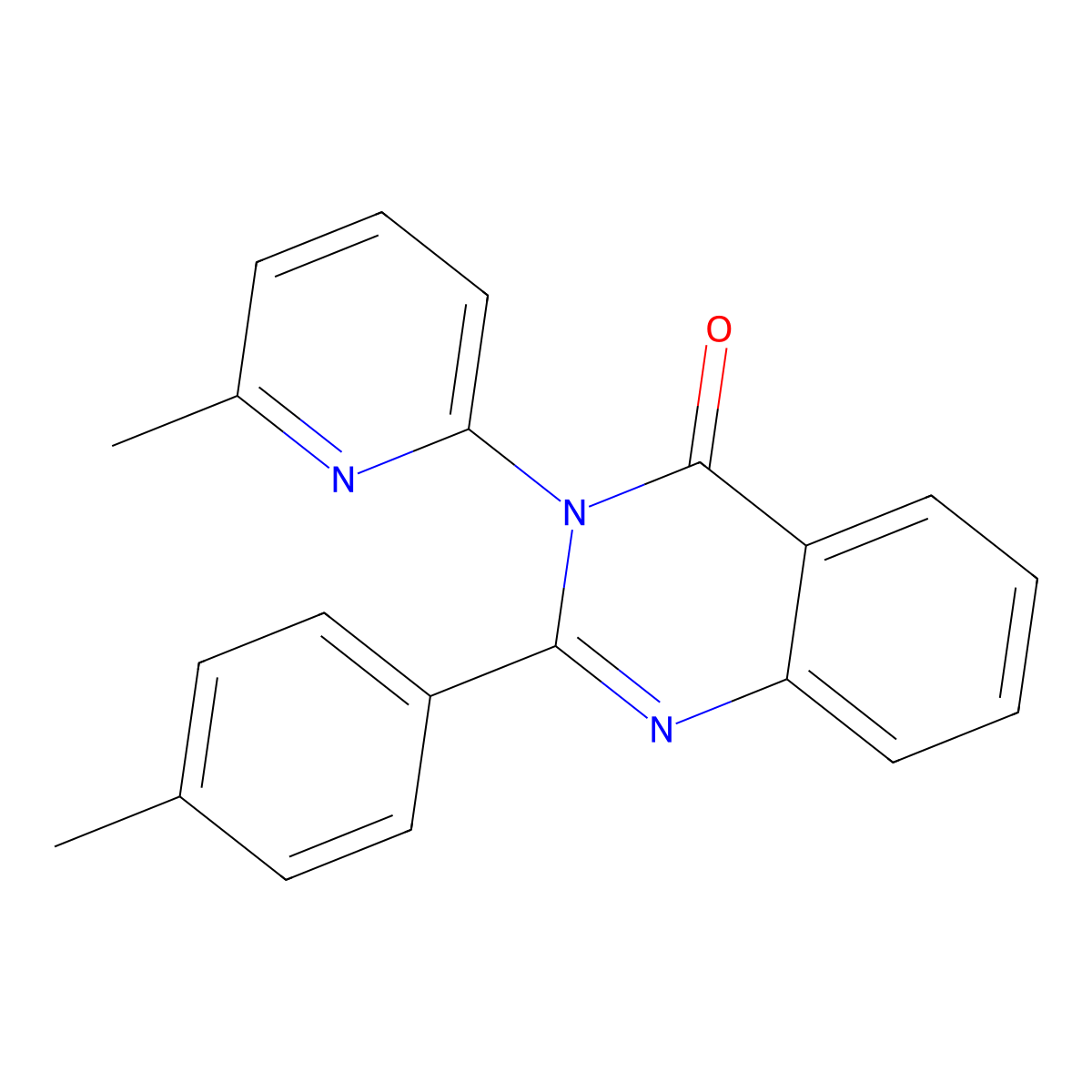 2-(4-Methylphenyl)-3-(6-methylpyridin-2-yl)quinazolin-4-one molecular structure, CAS 332911-24-7
