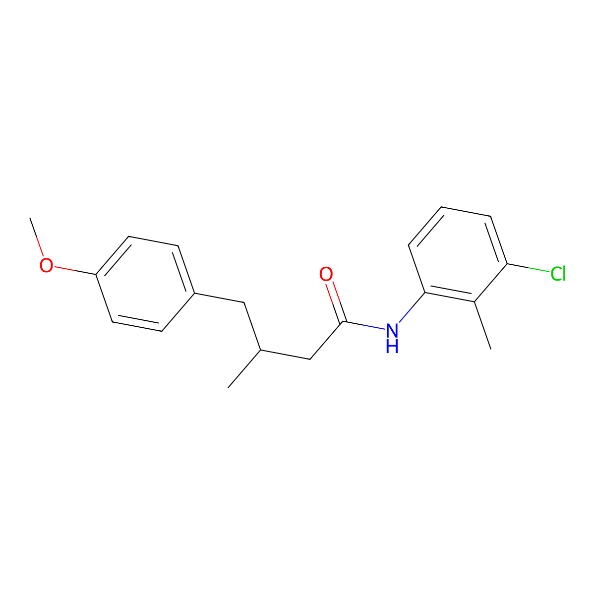 N-(3-chloro-2-methylphenyl)-4-(4-methoxyphenyl)-3-methylbutanamide molecular structure, CAS 332911-46-3