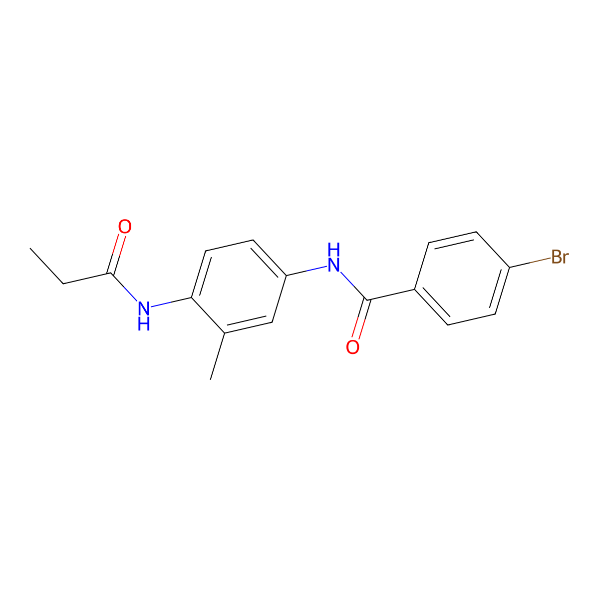 4-Bromo-N-(3-methyl-4-propionamidophenyl)benzamide molecular structure, CAS 332912-45-5