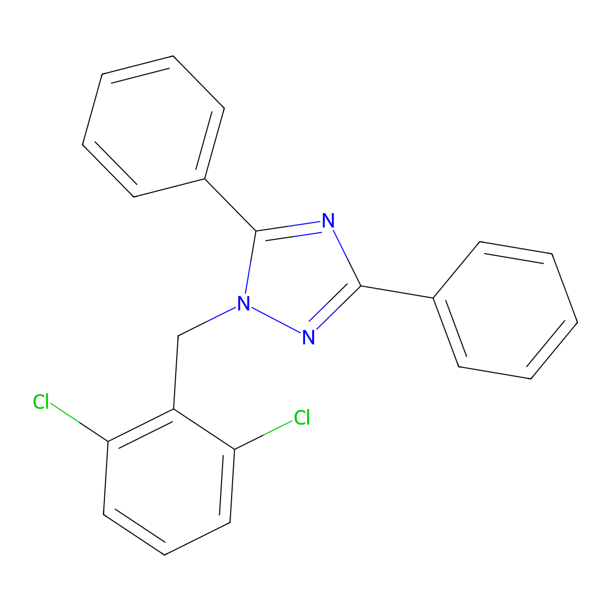 1-(2,6-Dichlorobenzyl)-3,5-diphenyl-1H-1,2,4-triazole molecular structure, CAS 332916-09-3