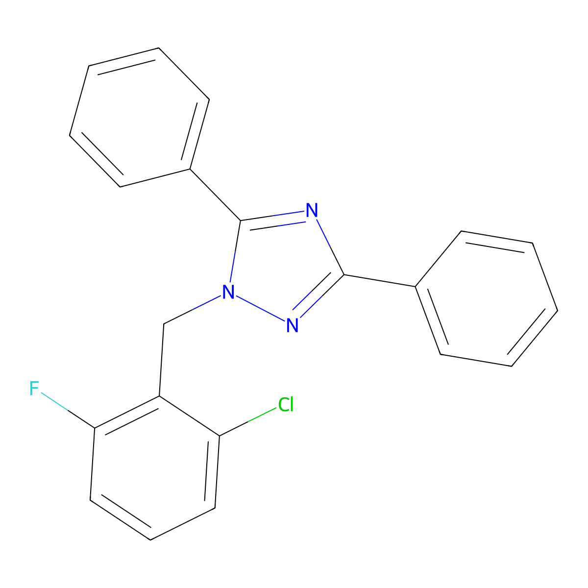 1-(2-Chloro-6-fluorobenzyl)-3,5-diphenyl-1H-1,2,4-triazole molecular structure, CAS 332916-11-7