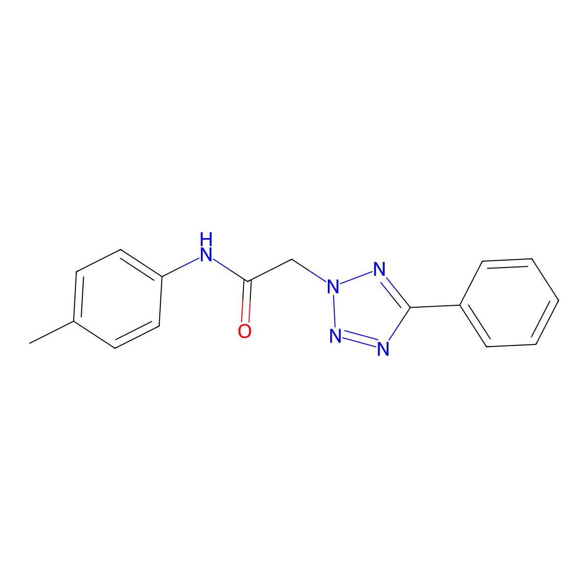 N-(4-methylphenyl)-2-(5-phenyl-2H-tetrazol-2-yl)acetamide molecular structure, CAS 332922-12-0