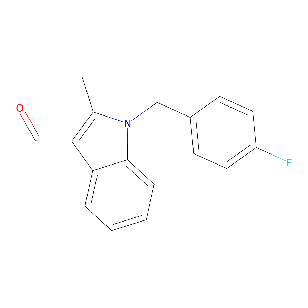1-(4-Fluorobenzyl)-2-methyl-1H-indole-3-carbaldehyde molecular structure, CAS 332922-15-3