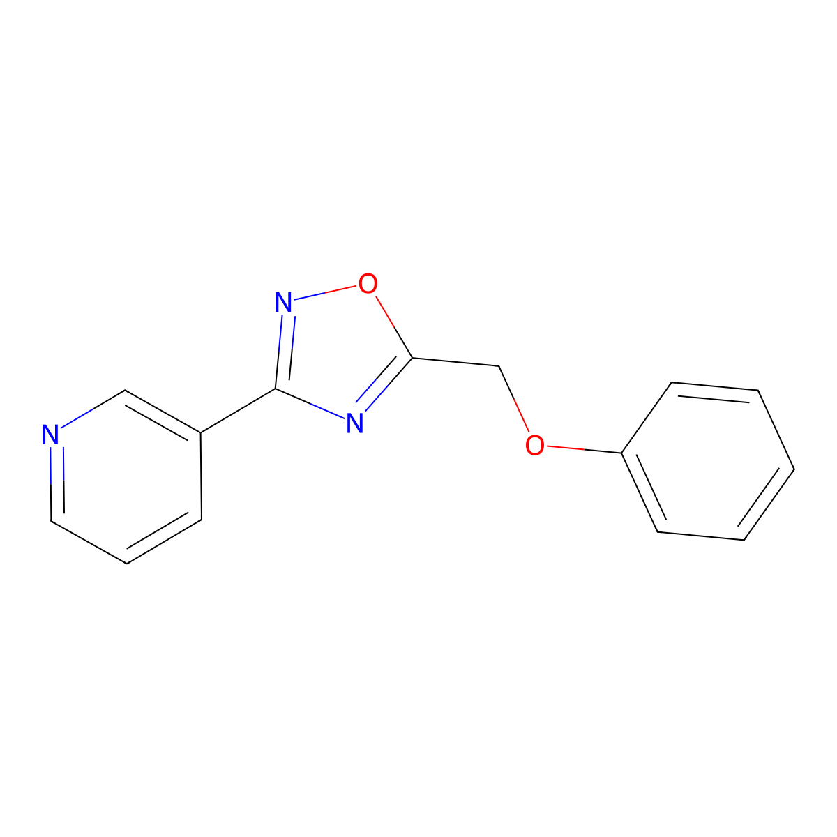 5-(Phenoxymethyl)-3-pyridin-3-yl-1,2,4-oxadiazole molecular structure, CAS 332922-72-2