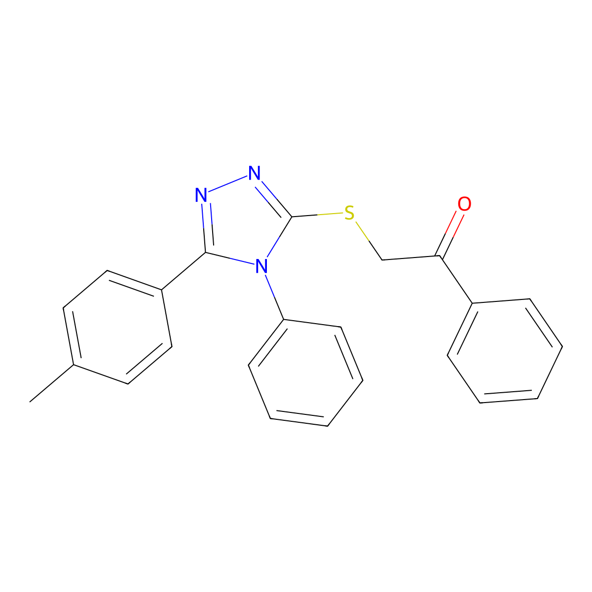 2-{[5-(4-methylphenyl)-4-phenyl-4H-1,2,4-triazol-3-yl]sulfanyl}-1-phenylethanone molecular structure, CAS 332922-94-8