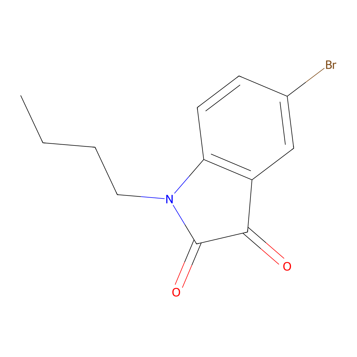 5-Bromo-1-butyl-1H-indole-2,3-dione molecular structure, CAS 332929-55-2
