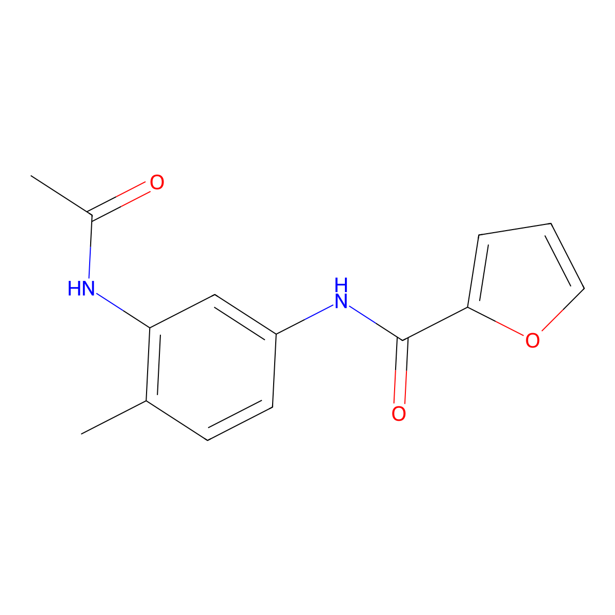N-(3-acetamido-4-methylphenyl)furan-2-carboxamide molecular structure, CAS 332930-76-4