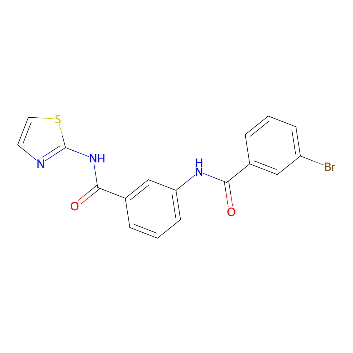 3-[(3-bromobenzoyl)amino]-N-(1,3-thiazol-2-yl)benzamide molecular structure, CAS 332933-33-2