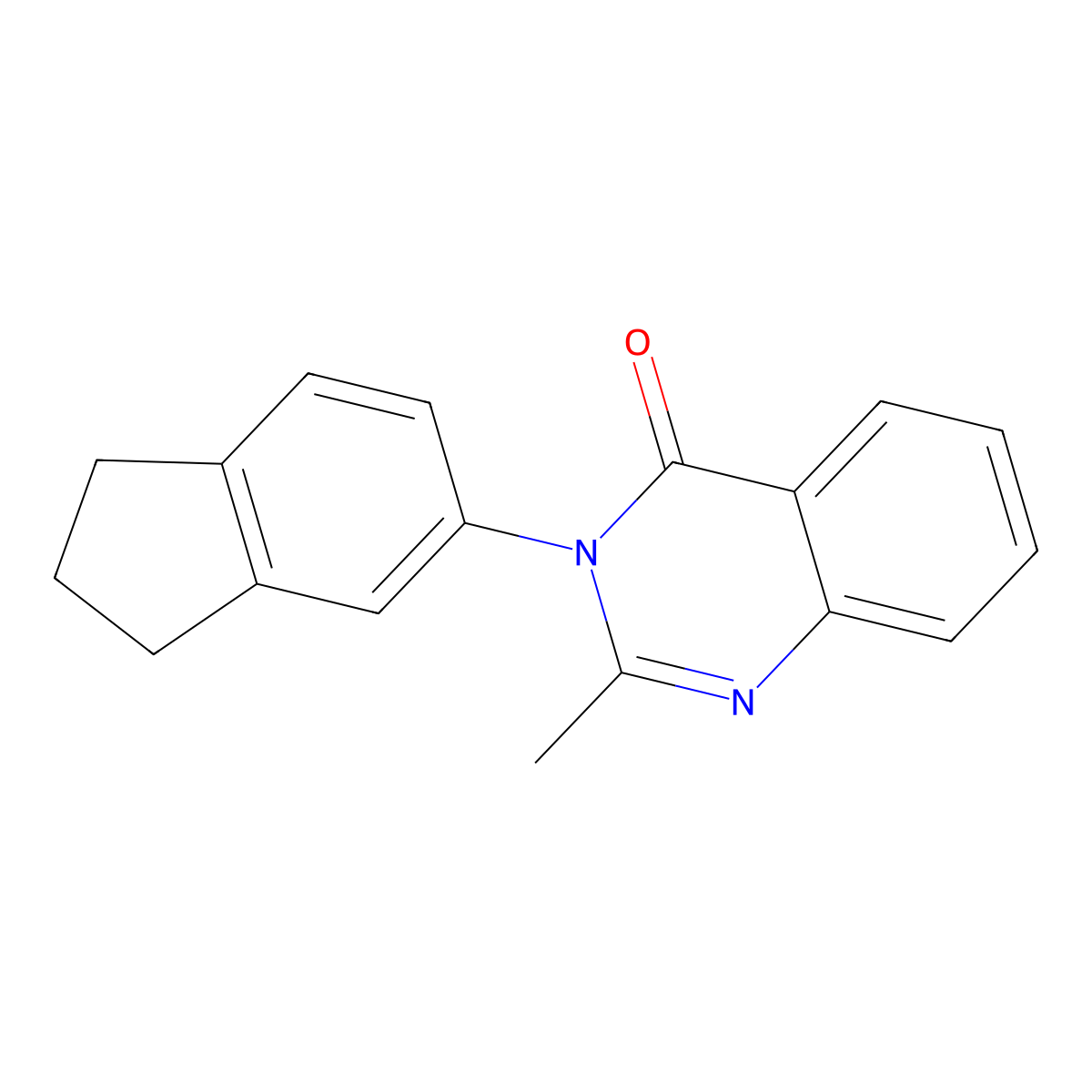 3-(2,3-dihydro-1H-inden-5-yl)-2-methyl-4(3H)-quinazolinone molecular structure, CAS 332933-56-9