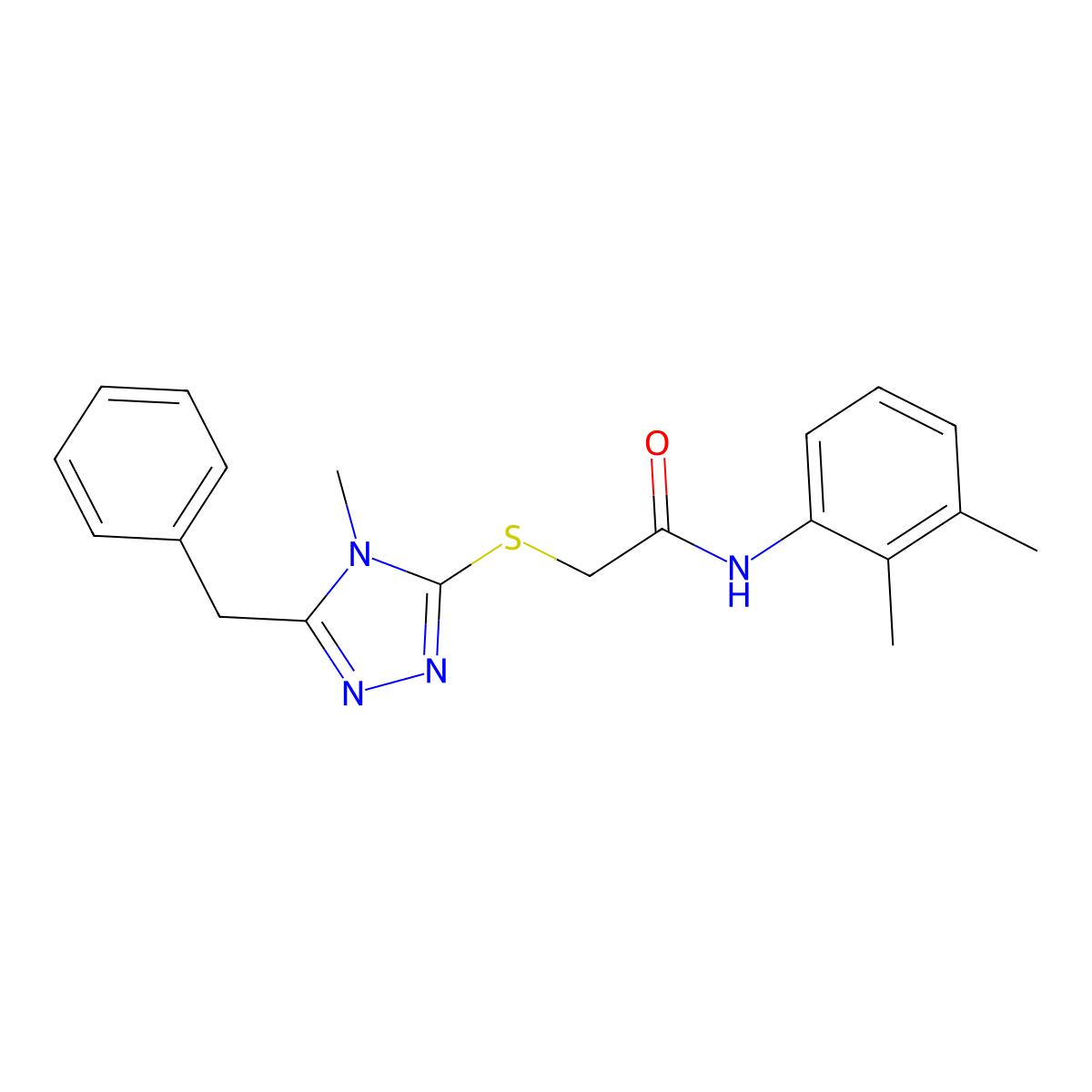 2-[(5-benzyl-4-methyl-4H-1,2,4-triazol-3-yl)sulfanyl]-N-(2,3-dimethylphenyl)acetamide molecular structure, CAS 332933-76-3