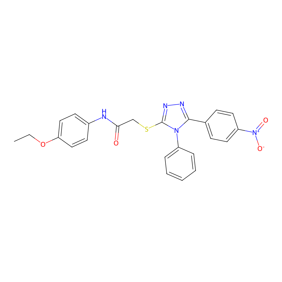 N-(4-ethoxyphenyl)-2-{[5-(4-nitrophenyl)-4-phenyl-4H-1,2,4-triazol-3-yl]sulfanyl}acetamide molecular structure, CAS 332935-30-5