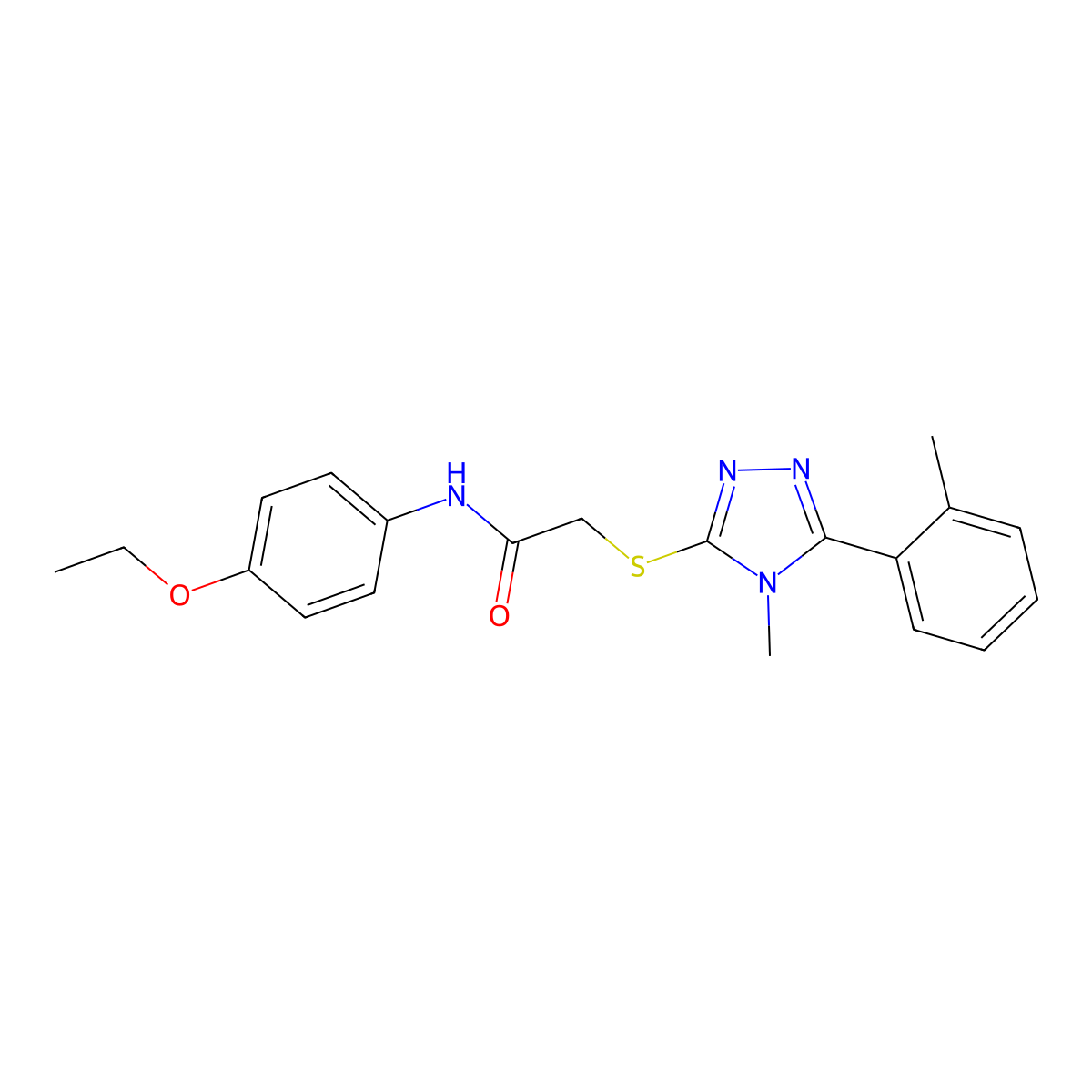 N-(4-ethoxyphenyl)-2-[[4-methyl-5-(2-methylphenyl)-1,2,4-triazol-3-yl]sulfanyl]acetamide molecular structure, CAS 332936-62-6