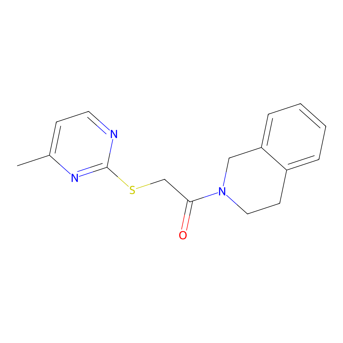 1-(3,4-dihydro-1H-isoquinolin-2-yl)-2-(4-methylpyrimidin-2-yl)sulfanylethanone molecular structure, CAS 332937-92-5