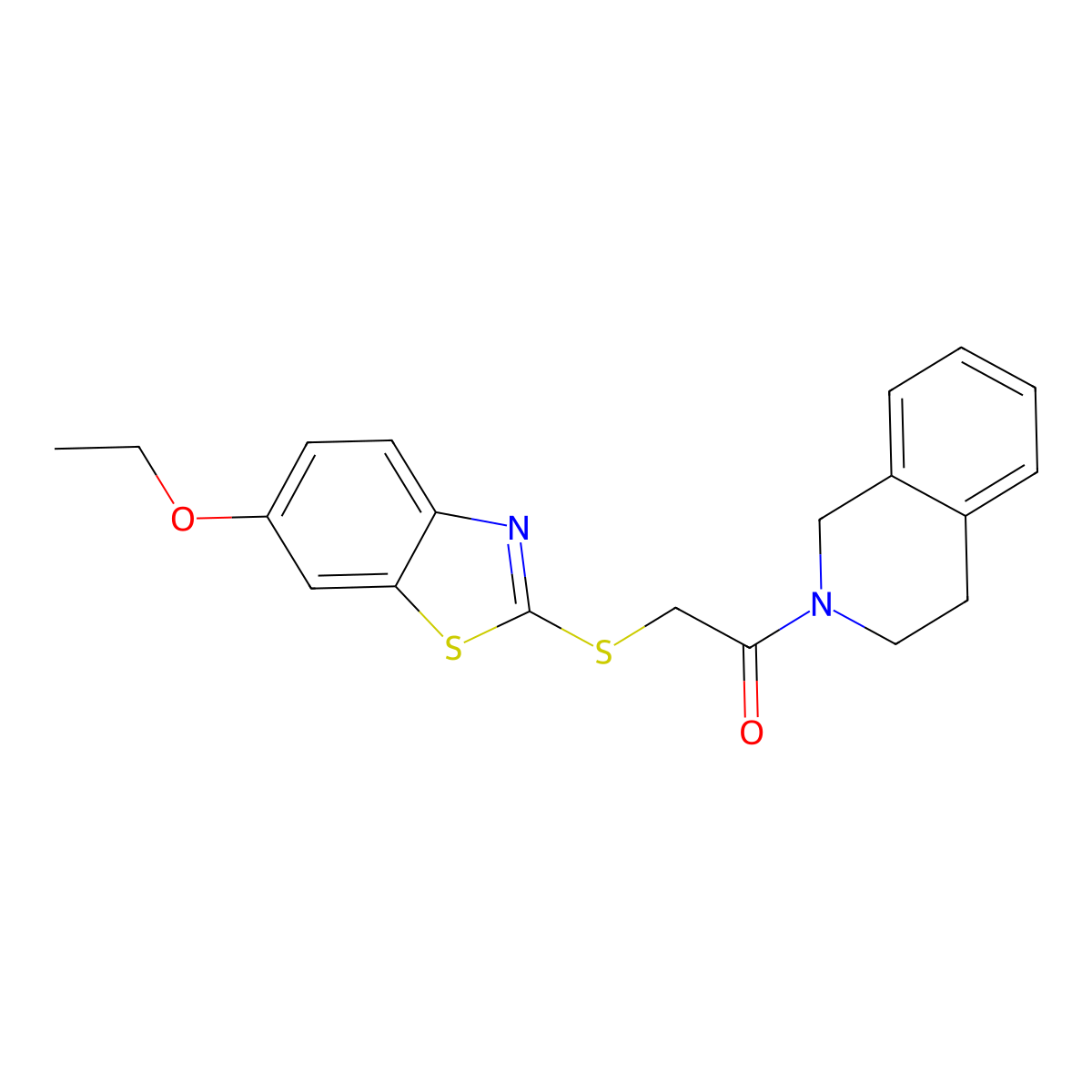 1-(3,4-dihydro-1H-isoquinolin-2-yl)-2-[(6-ethoxy-1,3-benzothiazol-2-yl)sulfanyl]ethanone molecular structure, CAS 332937-94-7