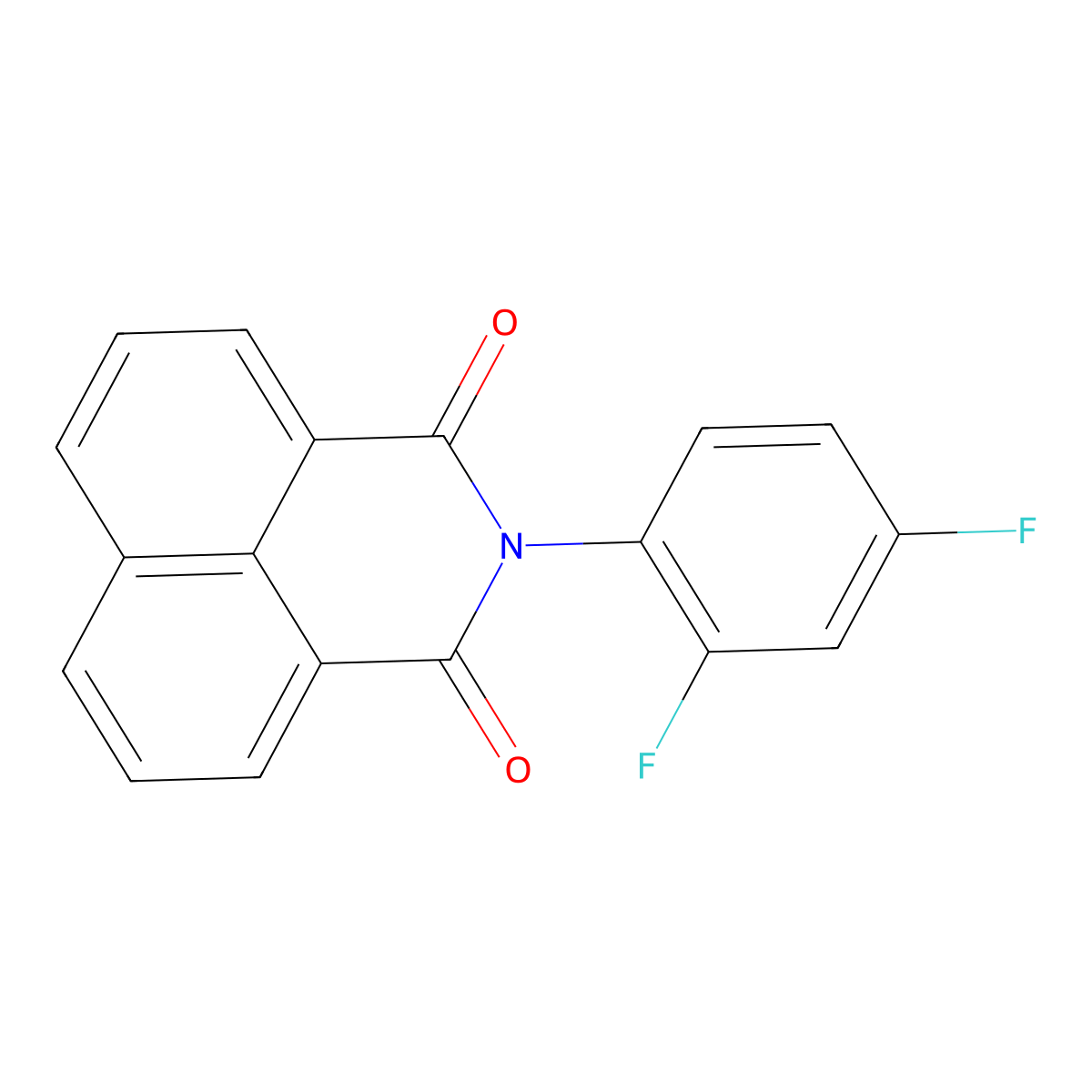 2-(2,4-difluorophenyl)-1H-benzo[de]isoquinoline-1,3(2H)-dione molecular structure, CAS 332938-00-8