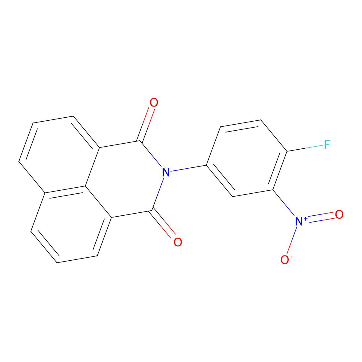 2-(4-fluoro-3-nitrophenyl)-1H-benzo[de]isoquinoline-1,3(2H)-dione molecular structure, CAS 332938-02-0
