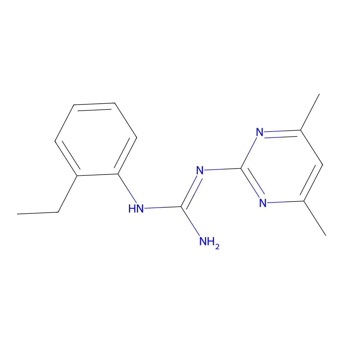 1-(4,6-Dimethylpyrimidin-2-yl)-3-(2-ethylphenyl)guanidine molecular structure, CAS 332938-09-7