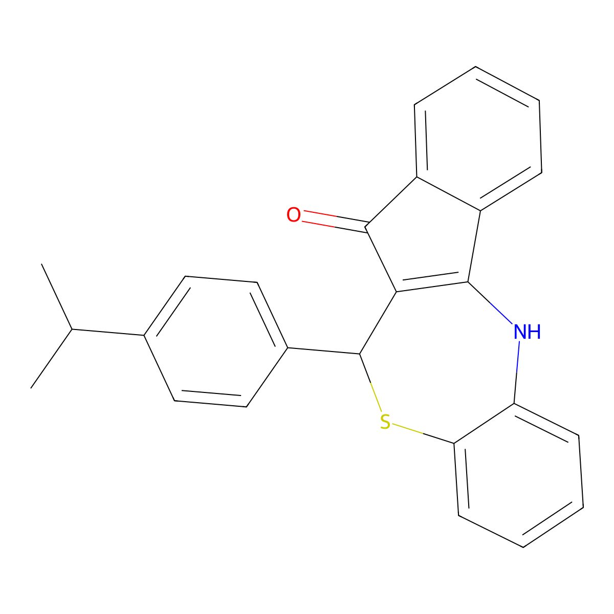 11-(4-Propan-2-ylphenyl)-5,11-dihydroindeno[2,1-c][1,5]benzothiazepin-12-one molecular structure, CAS 332938-22-4