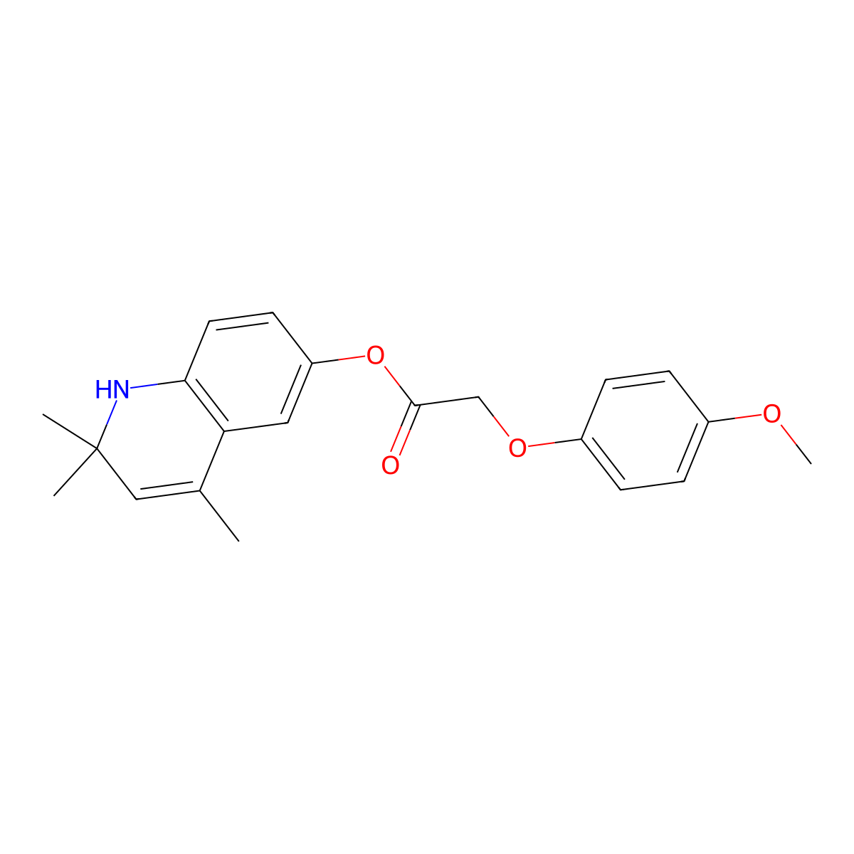 2,2,4-Trimethyl-1,2-dihydroquinolin-6-yl (4-methoxyphenoxy)acetate molecular structure, CAS 332938-25-7