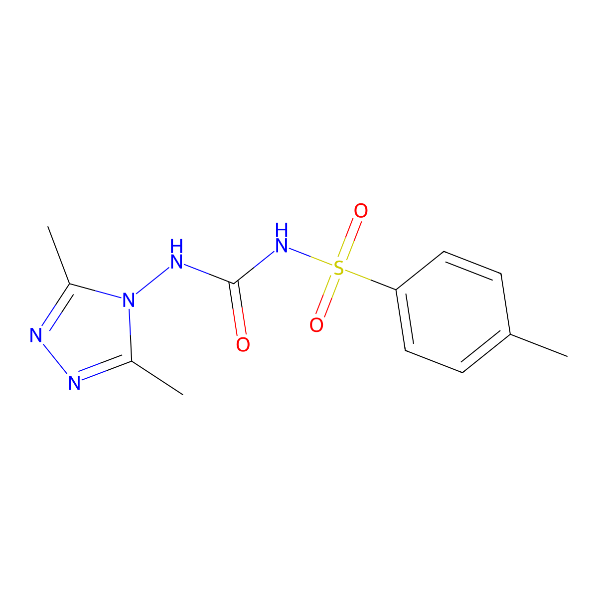 1-(3,5-Dimethyl-1,2,4-triazol-4-yl)-3-(4-methylphenyl)sulfonylurea molecular structure, CAS 332938-28-0