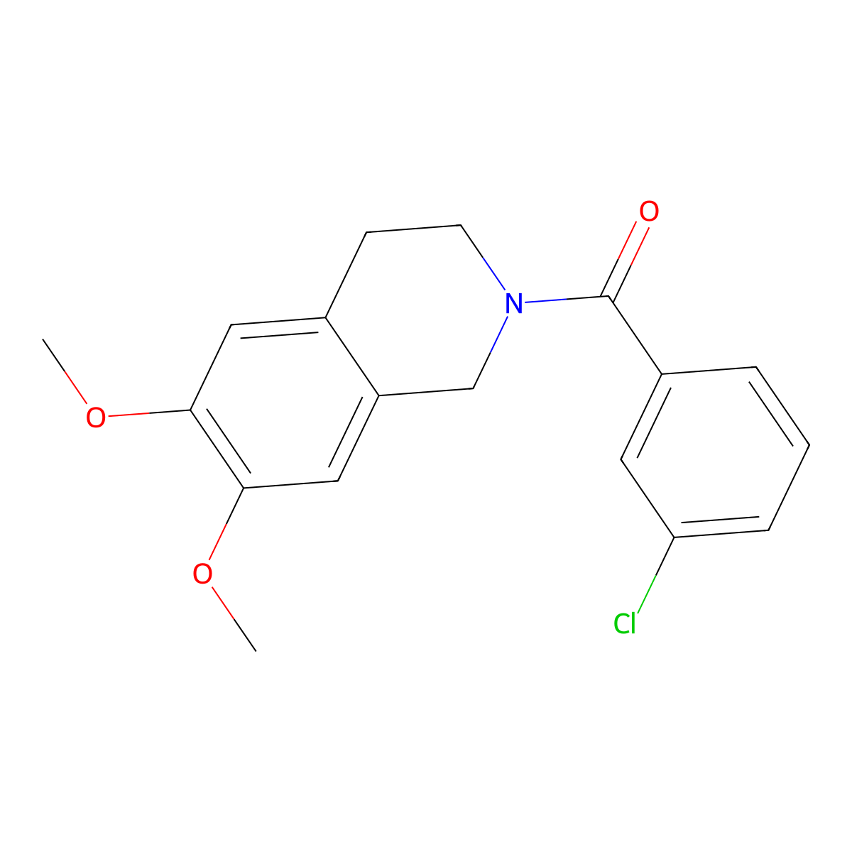 (3-chlorophenyl)(6,7-dimethoxy-3,4-dihydroisoquinolin-2(1H)-yl)methanone molecular structure, CAS 332939-23-8