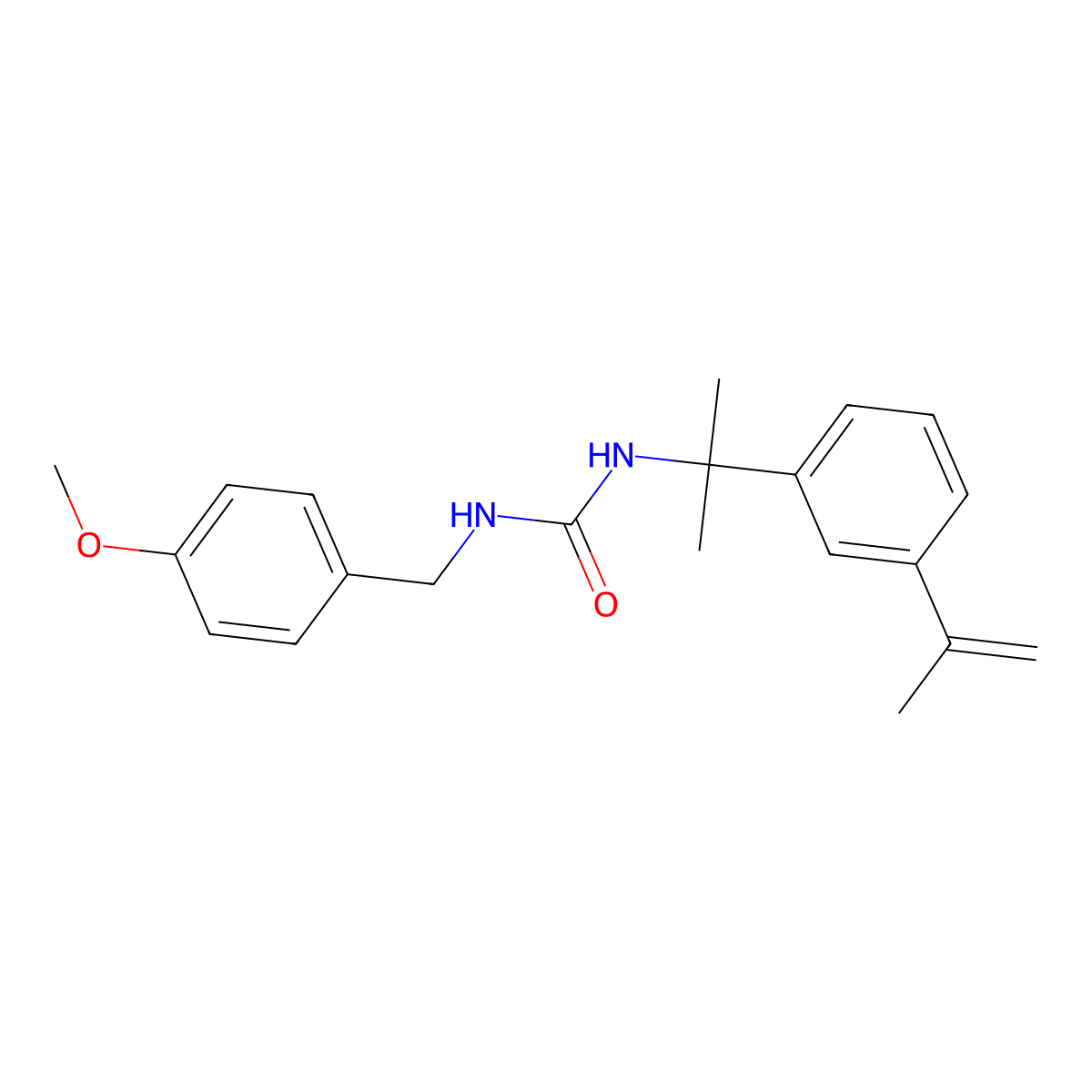 1-[1-(3-Isopropenyl-phenyl)-1-methyl-ethyl]-3-(4-methoxy-benzyl)-urea molecular structure, CAS 332941-66-9