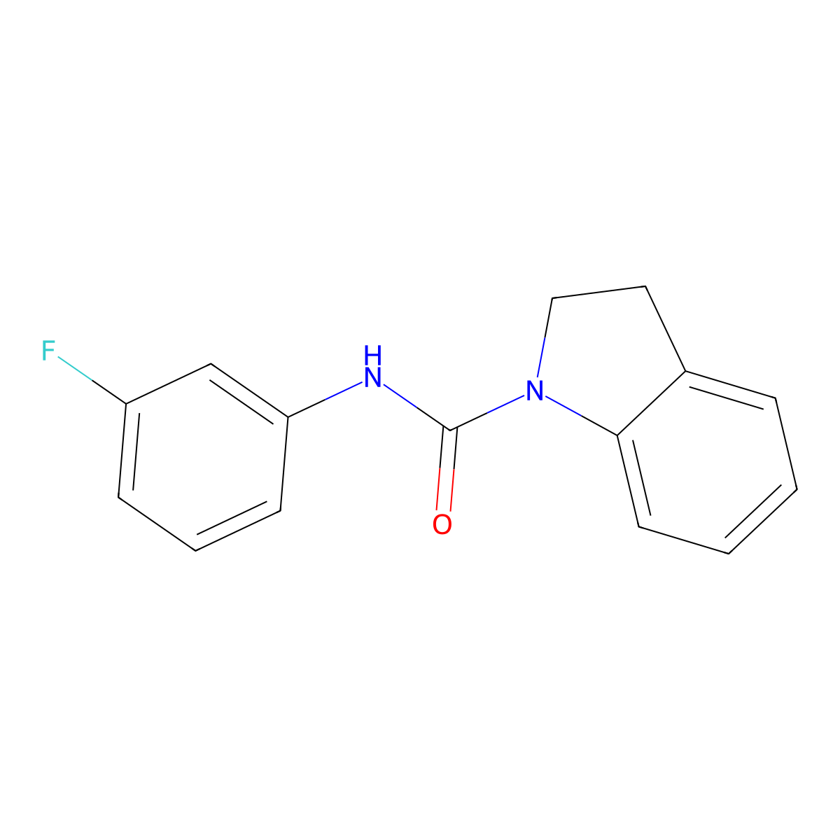 N-(3-fluorophenyl)-2,3-dihydroindole-1-carboxamide molecular structure, CAS 332941-69-2